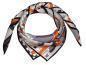 Preview: Foulard Shawl Silk Satin 90X90 Geometry Orange Grey Wight Black